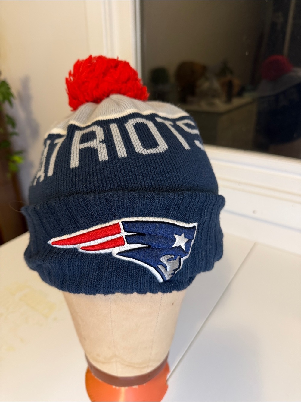 New England Patriots New Era NFL Fleece Pom Beanie